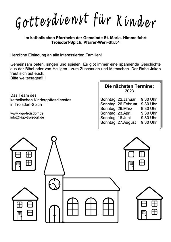 2023-01 Plakat KiWoGo (c) Katholische Kirchengemeinden in Troisdorf