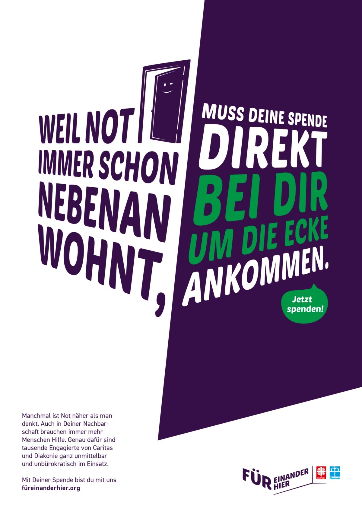 2025 Caritas Adventssammlung Plakat_DINA4_Not_nebenan (c) Sammlungskonferenz Caritas und Diakonie in NRW