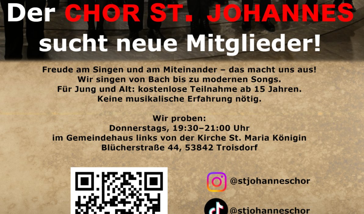 2025 Chor sucht Mitglieder (c) Katholische Kirchengemeinden in Troisdorf