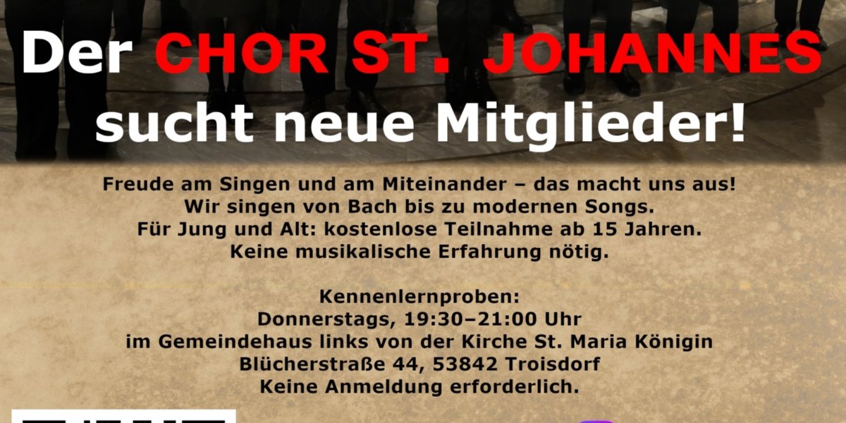 2025 Chor sucht Mitglieder (c) Katholische Kirchengemeinden in Troisdorf