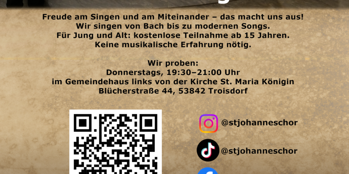 2025 Chor sucht Mitglieder (c) Katholische Kirchengemeinden in Troisdorf