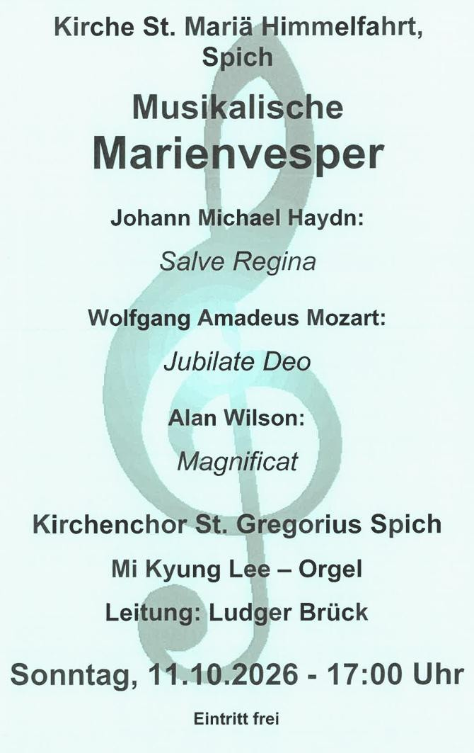 2026-10-11 Marienvesper (c) Kirchenchor St. Gregorius Spich