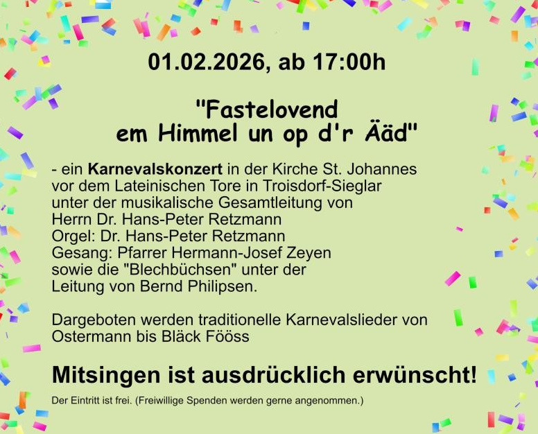 2026 Karnevalskonzert und Messe (c) Katholische Kirchengemeinden in Troisdorf